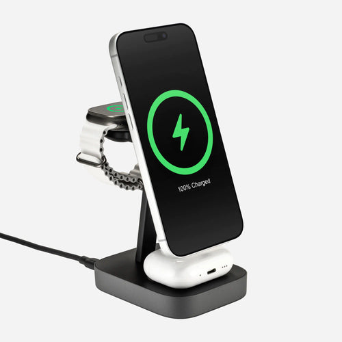 Mophie 4-in-1 Wireless Charge Stand StealthCharge Technology Black