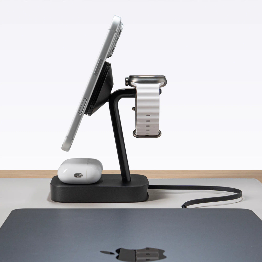 Mophie 4-in-1 Wireless Charge Stand StealthCharge Technology Black